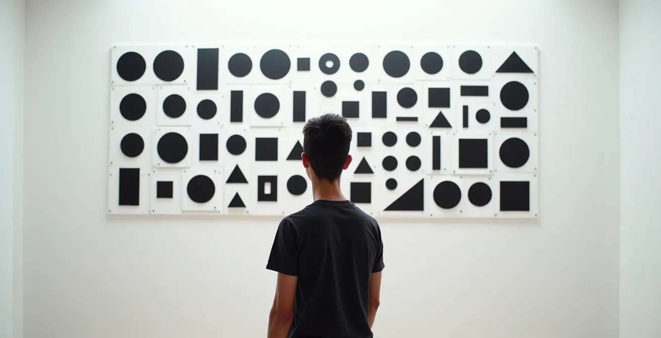 Abstract geometric shapes representing the evolution from complex to simple brand identities