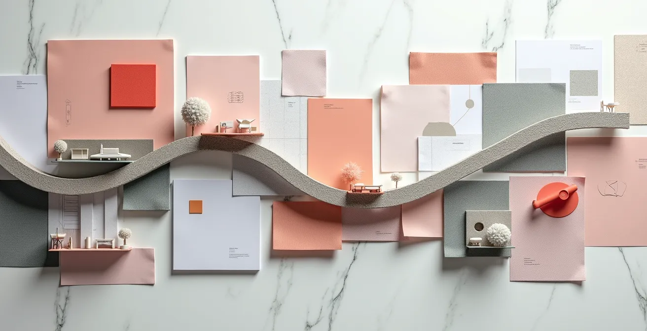 Multiple digital devices showing trend analysis dashboards and aesthetic evolution patterns