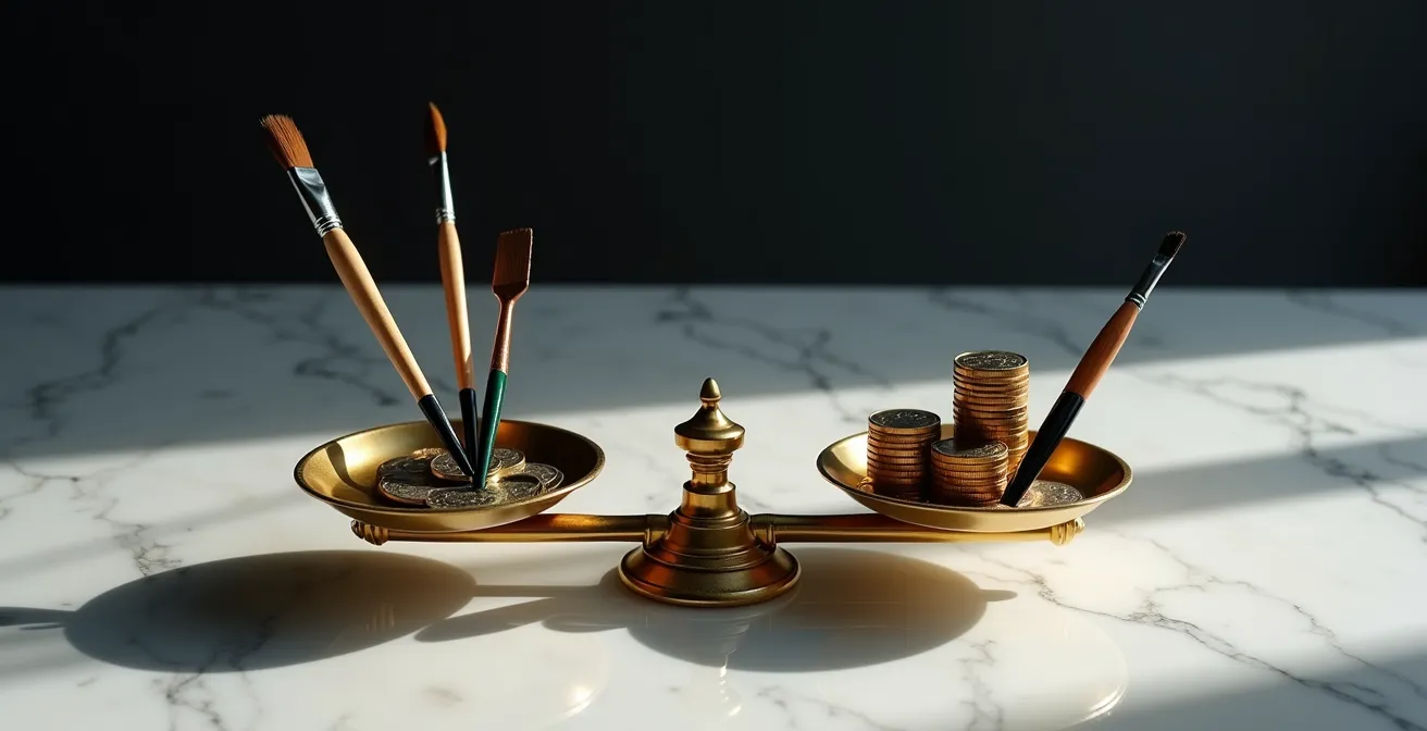 Abstract representation of contract negotiation showing balance and protection