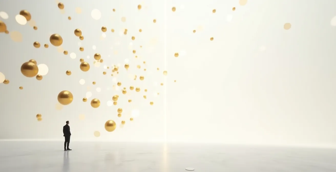 Abstract representation of price alert systems catching anomalies in a sea of data points.