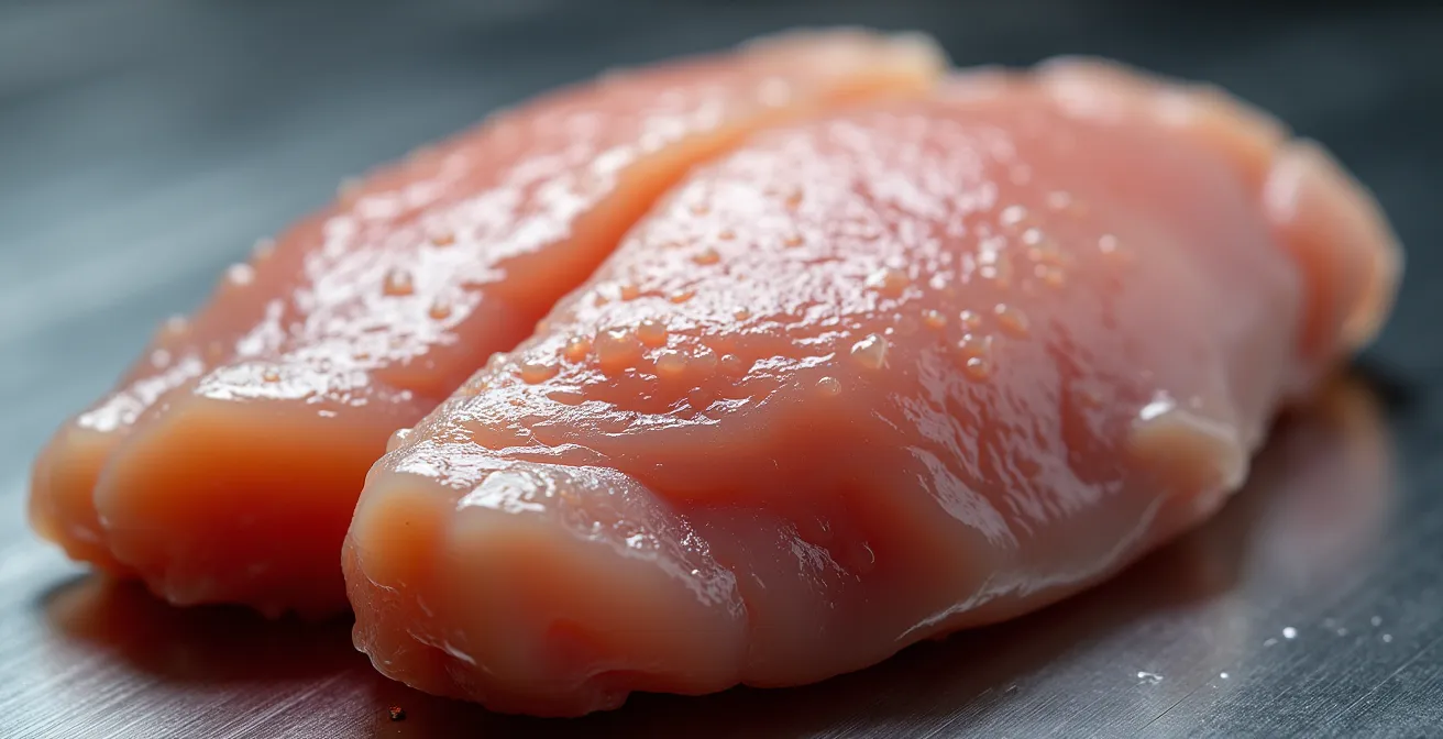 Macro photography showing bacterial growth on protein surface at different temperatures