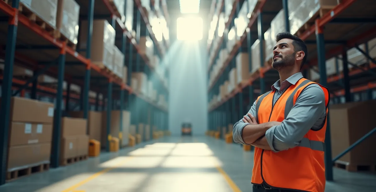 Modern automated warehouse with optimized inventory placement